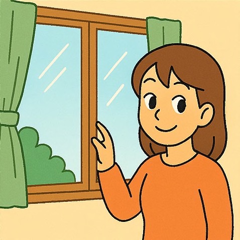 窓を開けて換気 窓を開けて換気